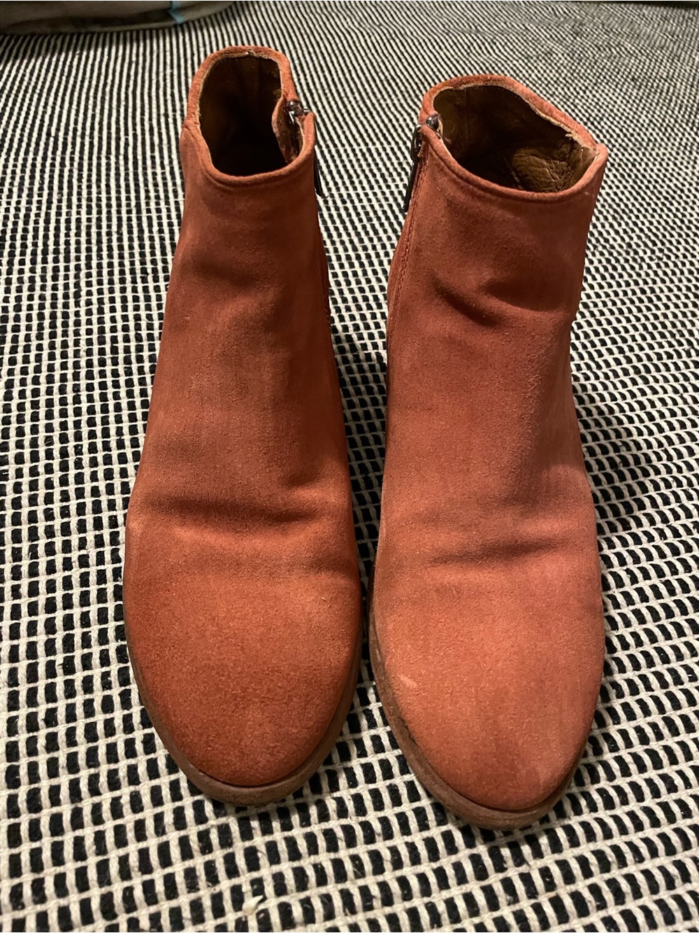 Frye Rust Suede Ankle Booties